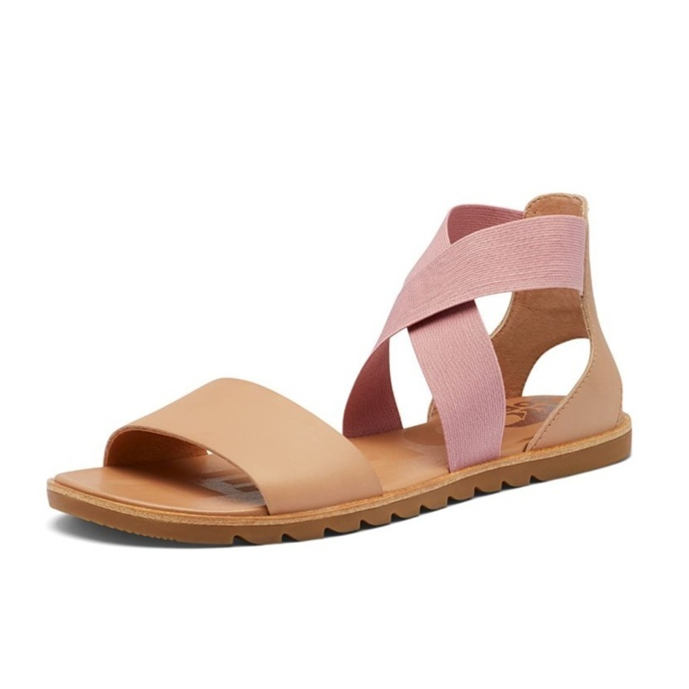 SOREL® (Women's 8.5) ELLA™ II Sandal in Honest Beige/Eraser Pink - $110